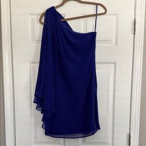 Ralph Lauren Royal Blue One-Shoulder Mini Dress